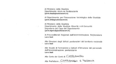 Avvio protocollo “Prodigius” presso il Provveditorato Regionale dell”Amministrazione Penitenziaria per la Casa Circondariale di Larino (CB) – (cod AOO A92AF00)