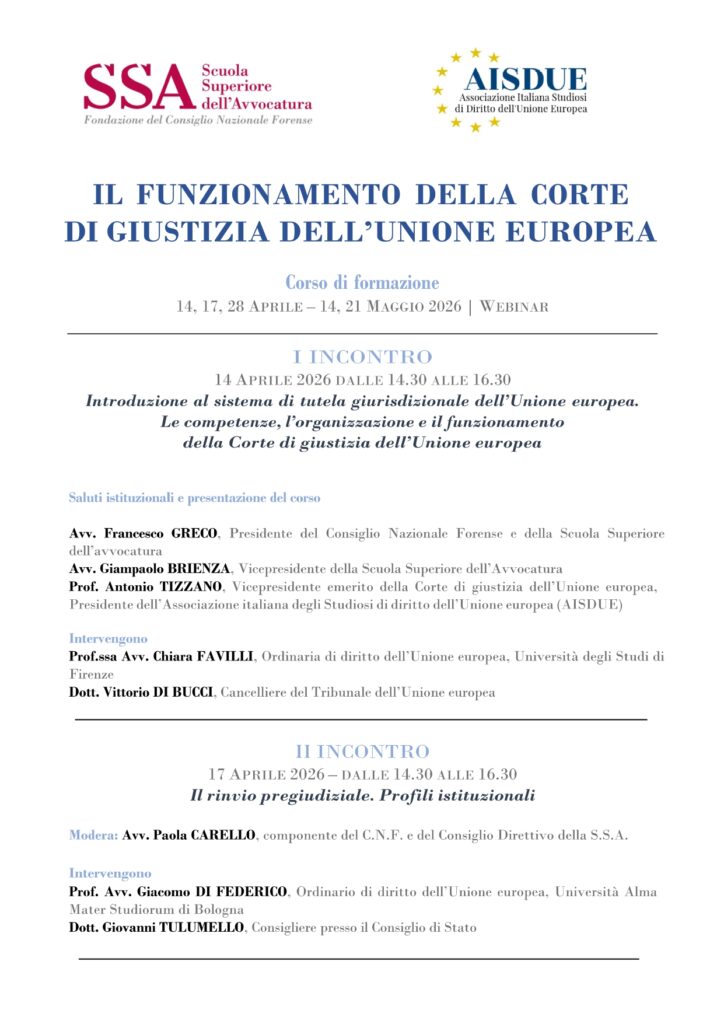 Il Funzionamento della Corte di Giustizia dell’Unione Europea